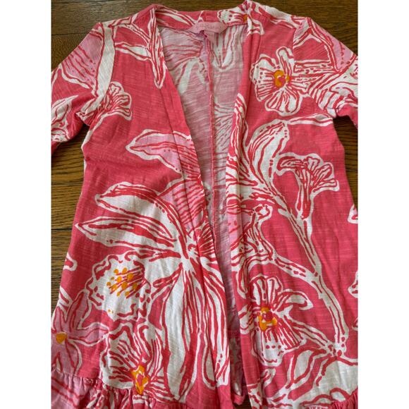 Lilly Pulitzer Girls' Pink Open Front Top Size 6-7 - Picture 2 of 4
